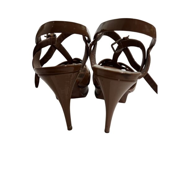 Yves Saint Laurent Tribute 105 Sandals in Vitello Vernice Soft Nude - Picture 5 of 10